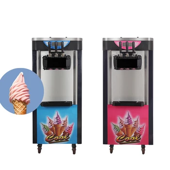 Висококачествена търговска машина за мек сладолед, машина за замразено кисело мляко с три вкуса