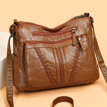 Висококачествени кожени луксозни чанти Дамски чанти Дизайнерски многофункционални чанти за рамо за жени Travel Back Pack Bolsa Feminina