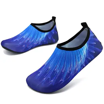 Водни обувки Унисекс бързо сух плажен чорап боси обувки мъже жени плуване нагоре по веригата маратонка светлина йога аква обувки шарени цветни