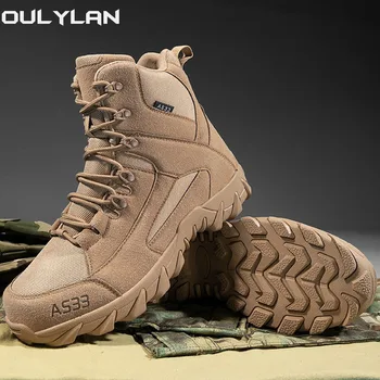 Военни тактически туристически обувки Мъже Жени Сняг Пустинни ботуши Трайни тренировъчни обувки Зима Открит Топло катерене глезена ботуши