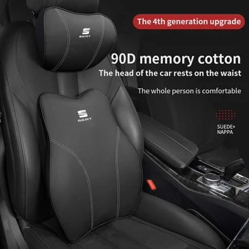  Възглавница за врата на кола Регулируема облегалка за глава 3D Auto Seat възглавници за SEAT Ибиса Арона Атека Кордоба Алхамбра Мии Тарако Леон Алт