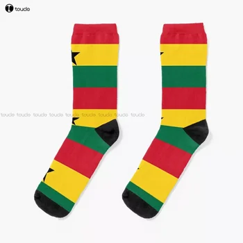 Гана Флаг чорапи персонализирани потребителски унисекс възрастни тийнейджър младежки чорапи 360 ° цифров печат потребителски подарък streetwear