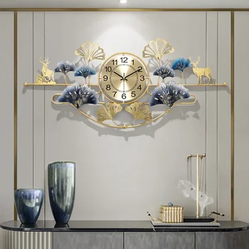 Големи 3D стенни часовници Луксозен хол Метално изкуство Стенопис Естетически безшумен модерен стенен часовник Механизъм Reloj орнаменти Домашен декор