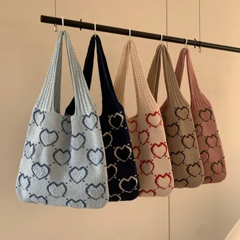 Голям капацитет плетени чанти случайни дръжка кухи чанти тъкани плажни портмонета жени