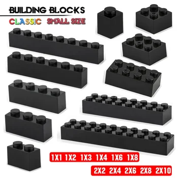 градивен блок 1X3 1X4 2X4 2X6 2X8 дупка Черна тухла основни аксесоари образование творчество съвместим марков градивен блок играчки