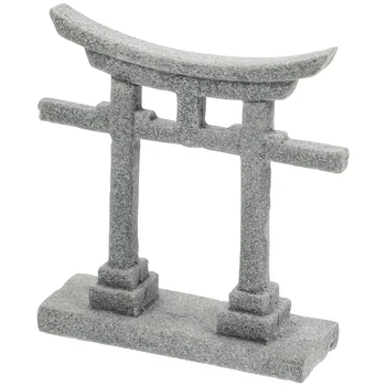 Градина Микро пейзаж Дзен стил статуя бонсай декорация занаяти японски дом пагода двор камък десктоп Беше в