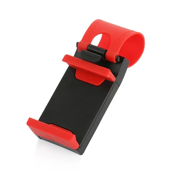 Гъвкав плъзгащ се волан Телефон Mount Универсален прът монтиран мобилен телефон притежателя стойка с еластична каишка