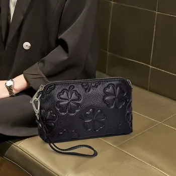 Дамска чанта Дамска чанта 2023 Нова чанта от естествена кожа Корейско издание Релефна мини чанта Чиста кожа Малка чанта за тяло Wome