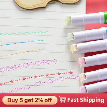 Двойна линия модел контур маркер перо ръка копиране сметка многоцветни крива писалка бързо сухо маркиране бележки живопис маркер