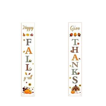 Деня на благодарността куплет врата завеса банер есенна реколта врата добре дошли веранда знак декорация открит благодарността подарък лесен за използване