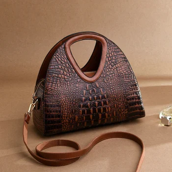 Дизайнерски дамски чанти Луксозни чанти Елегантна естествена кожа рамо дами пътуване горната дръжка голяма пазарска чанта