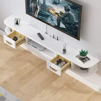 Дисплей Всекидневна ТВ шкаф Бяло съхранение Модерна телевизионна маса Стенни висящи Fernseher Schrank Мебели за дома MQ50DS