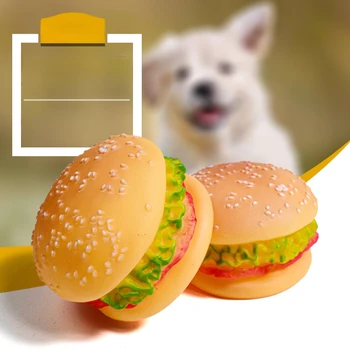 Домашни кучета Хамбургер играчка Нетоксичен кученце играчки куче дъвчете играчки храна клас силиконови обучение играе дъвчене куче котка аксесоари