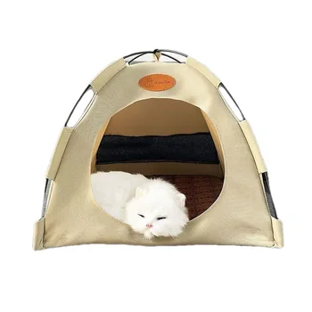 Дълбок сън котка легло котка палатка къща затворени водоустойчив платно удобно коте легло подвижни преносими домашни любимци гнездо домашни любимци доставки