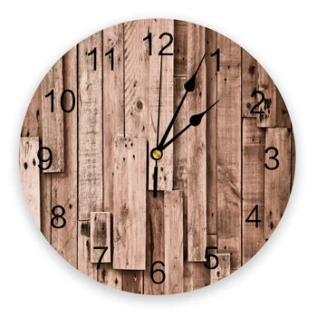 Дървена дъска ретро кръгла стена часовник акрилни висящи безшумен часовник Начало интериор декор спалня хол офис декорация