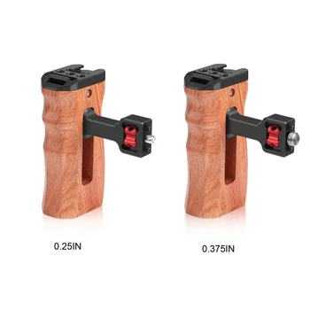 Дървена странична дръжка с 1/4 или 3/8 резба & Cold Shoe Mount за смартфон Dropship