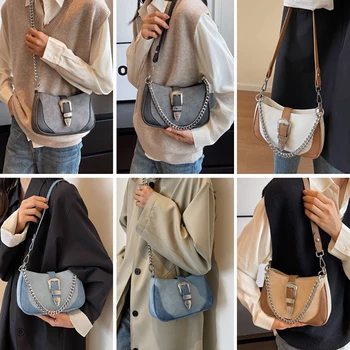 Ежедневни кожени гърди Hobo Crossbody чанта Половин месец колан чанта Фани пакет за жени 2023 Тенденция женски чанти за рамо