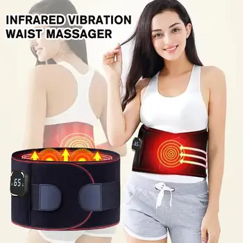 Електрически нагревателен колан Вибрационен масаж Протектор за кръста Релефна лента Лумбална терапия за менструални болки Масажни крампи Скоба M4B5