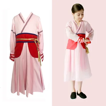 Есен момиче облекло деца Магнолия ханфу рокля костюм бебе момиче дрехи есен зима Китай принцеса косплей костюм