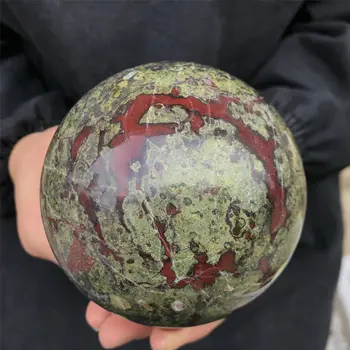 Естествена драконова кръв Каменна топка Кварцов кристален минерален образец Рейки лечение Декорация на домашен офис Енергийна медитация Gem