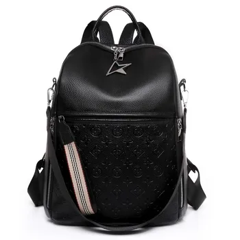 Жени PU кожа мода рамо пътуване ученическа чанта случайни Bookbag раница кожа многофункционални училище чанта