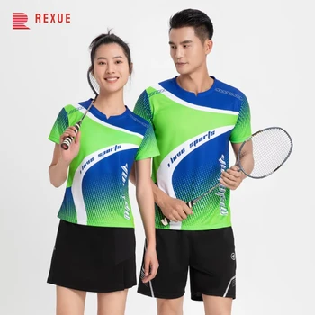 Женска тенис риза Мъжки бадминтон тренировъчен костюм Тениска с къс ръкав Пингпонг шорти и пола дишаща ултра лека голф спорт