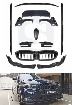 За BMW Серия 3 G20/G28 Anaphase 2023 2024 Real Dry Carbon Fiber Front Lip Rear Diffuser Bumper Side Skirt Spoiler Body Kit