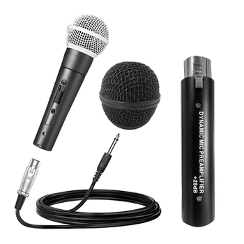 За DM1 динамичен микрофонен предусилвател + SM58SK микрофон + микрофонна решетка 28DB Gain аксесоари за динамичен и пасивен лентов микрофон