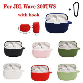 За JBL вълна 200TWS случай плътен цвят слушалки капак fundas за jbl 200 меки удароустойчиви силиконови hearphone аксесоари