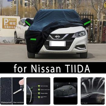 За Nissan TIIDA Външна защита Пълна автомобилна покривка Снежна покривка Сенник Водоустойчив прахоустойчив екстериор Аксесоари за кола