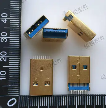 За USB3.0 Мъжки 9P зенкерована плоча кръпка Позлатени USB високоскоростни предаване щепсел U диск интерфейс тип А мъжка седалка