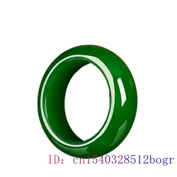 Зелен нефрит пръстен занаяти Hetian естествен жадеит китайски издълбани чар модни бижута подаръци амулет