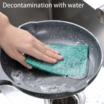 Зелени консумативи за пране 10pcs подложки за почистване на съдомиялна купа аксесоари Домакинска гъба Scrub Pad Clean Измиване Кухня