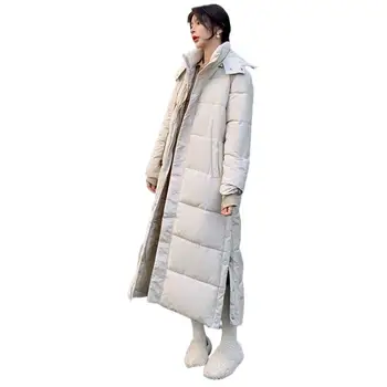 Зимни жени Удебелено топло памучно палто Гореща продажба Основно твърдо студентско облекло Разглобяемо удължено яке за жени 2023