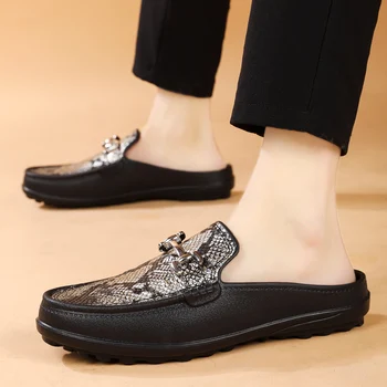 Златни сребърни мъжки мокасини мокасини мокасини стил обувки мода приплъзване на плоски дишащи ежедневни обувки класически мъжки слайдове