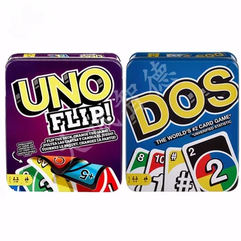 Игра UNO : Flip & Dos Tin Забавна настолна игра Високо забавно мултиплейър Възпроизвеждане на игри с карти за играчки Игра на карти uno игра на карти