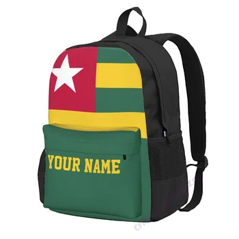 Име по избор Того флаг полиестер раница за мъже жени пътуване чанта случайни студенти туризъм пътуване къмпинг