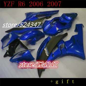 Инжектиране Hey-BLUE Обтекатели за YZF 2007 R6 2006 Каросерия с безплатно предно стъкло Аксесоари за мотоциклети & Части за Yamaha