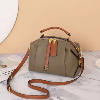 Истинска естествена кожа дамска чанта двойна пространство дизайн премия рамо чанта изящни Crossbody чанта