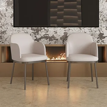 италиански минималистичен стол за хранене модерен луксозен PU кожен ресторант стол за хранене кухня удобни мебели за дома Eetstoelen