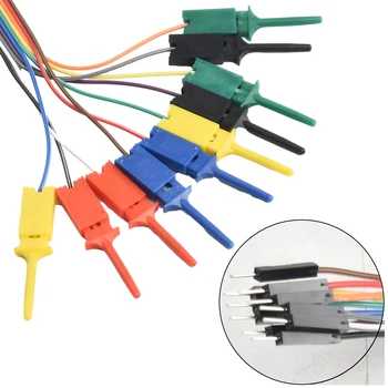 кабел тест олово логика анализатор 10 игла кука клип линия 1Set 20 см черно/синьо/червено/зелено/жълто пластмаса метал 5 цвята