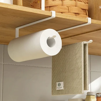 кабинет Държач за хартия за ролка за баня Висяща стойка за кърпи Неръждаема домашна кухня под организация за съхранение на баня