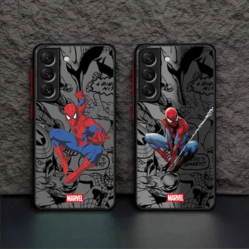 Калъф за Samsung Galaxy S10 S22 5G S20 FE S21 Plus S23 Ultra S9 S10 Lite S20Ultra Калъфи за печат Marvel Spider Man Луксозен капак
