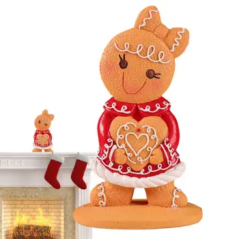 карикатура сладък Коледа Gingerbread човек смола фигурка таблица декор реколта коледно парти украса