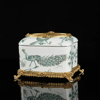 Керамична тъканна кутия издълбана основа, кухненска маса, държач за салфетки, европейска пеперуда, луксозни орнаменти, сватбени подаръци