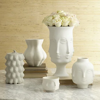 Керамични женски форма вази Morden скулптура Nordic изкуство ваза за цвете подреждане хол декорация саксии декорация