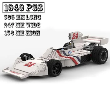 Класически модел MOC-130285 Hesketh 308B мащаб 1:8 Формула 1 състезателен автомобил модел сграда създатели блок тухли играчки деца рожден ден