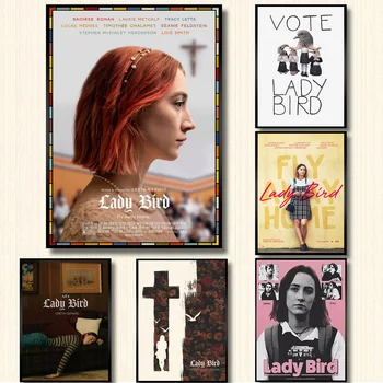 Класически тийнейджър филм Lady Bird реколта филм плакат Saoirse Ronan стена изкуство картини платно живопис момиче стая дома декор