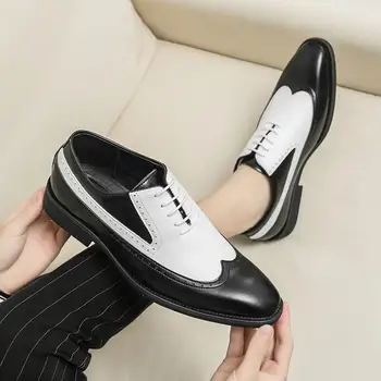 Кожени обувки Мъжки обувки 2023 Нов бизнес Официално облекло Кожени обувки Пролет Дишаща Корейски стил Модерен Casual British Trend