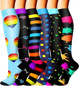 Компресионни чорапи Коляно високо Жени Мъже Разширени вени Спортно бягане Спортни чорапи Медицински сестри Оток Компресия Чорап 20-30 MmHg